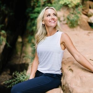 ZYIA White Horizon Muscle Tank